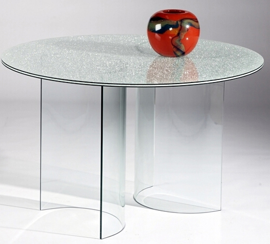 Chintaly Imports C Base Sandwich Table with Glass Top