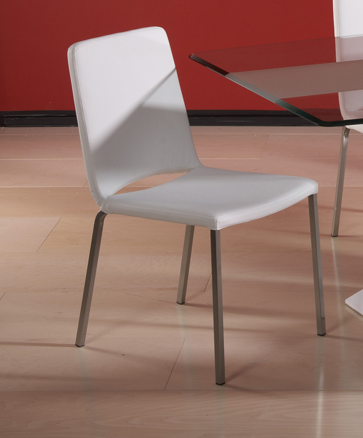 Chintaly Imports Flair White Modern Cut Back Side Chair