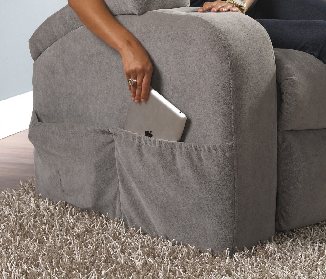 CatNapper The Chiller Power Reclining Chair with iPad Claw and Lighted/Cooling Cupholder - Steel