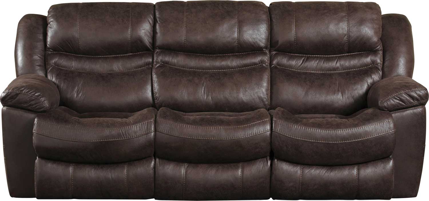 CatNapper Valiant Power Reclining Sofa with 3 Recliners and Drop Down Table - Coffee