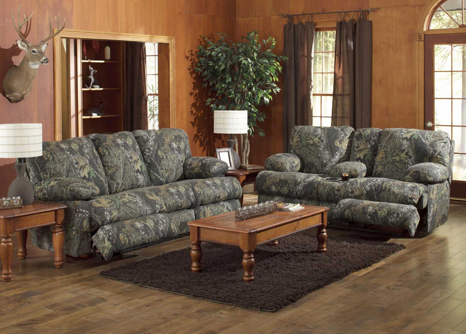 CatNapper Wintergreen Reclining Sofa Set - Mossy Oak New Breakup