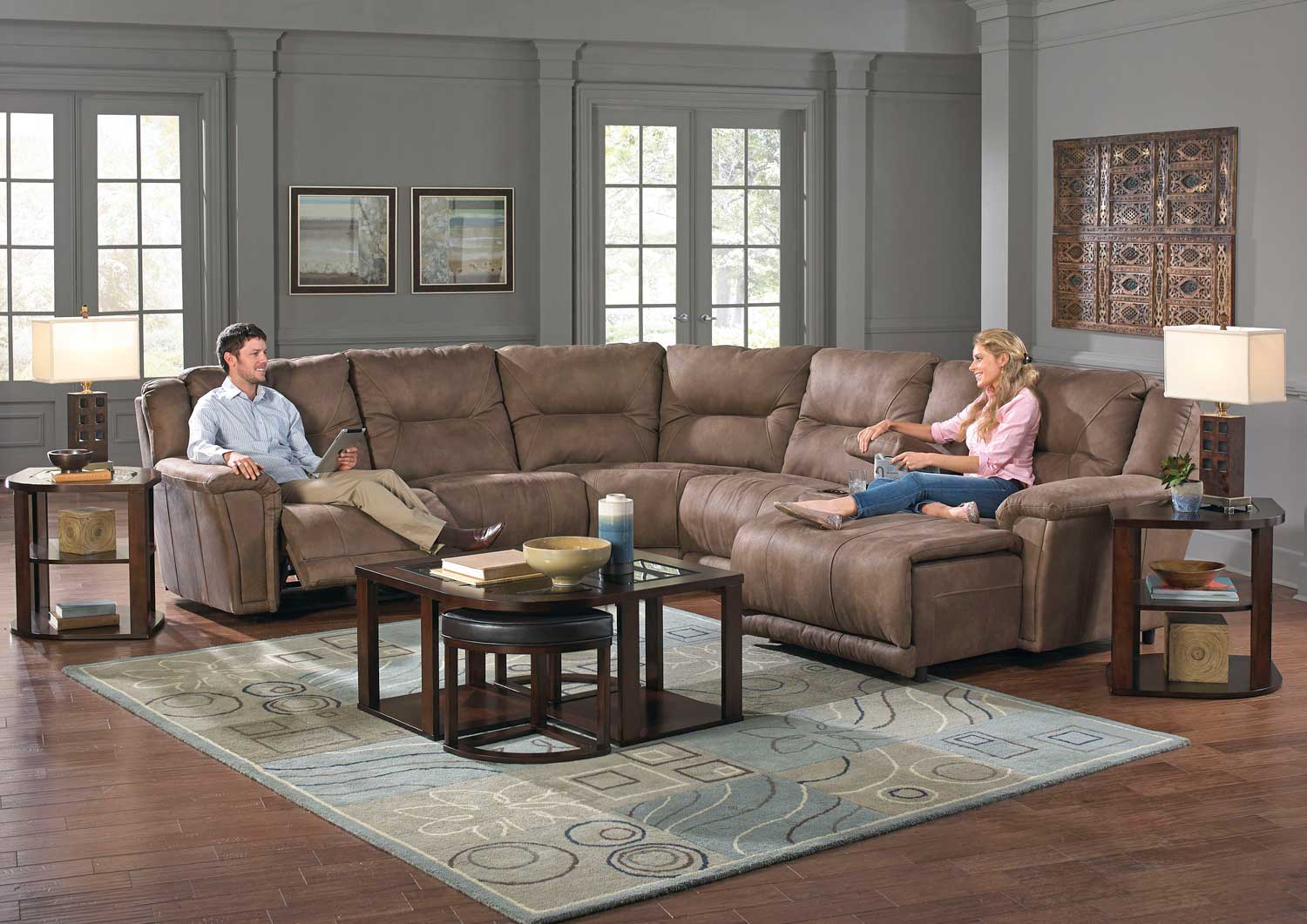 CatNapper Montgomery Sectional Sofa Set 1 - Cement