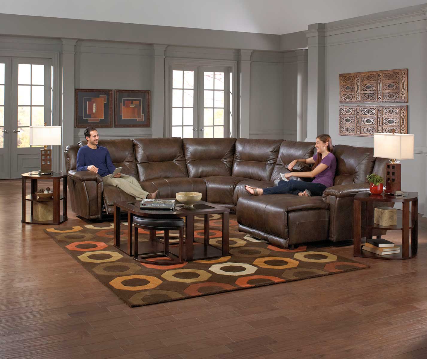 CatNapper Montgomery Sectional Sofa Set 1 Timber CN175SectSofaSet