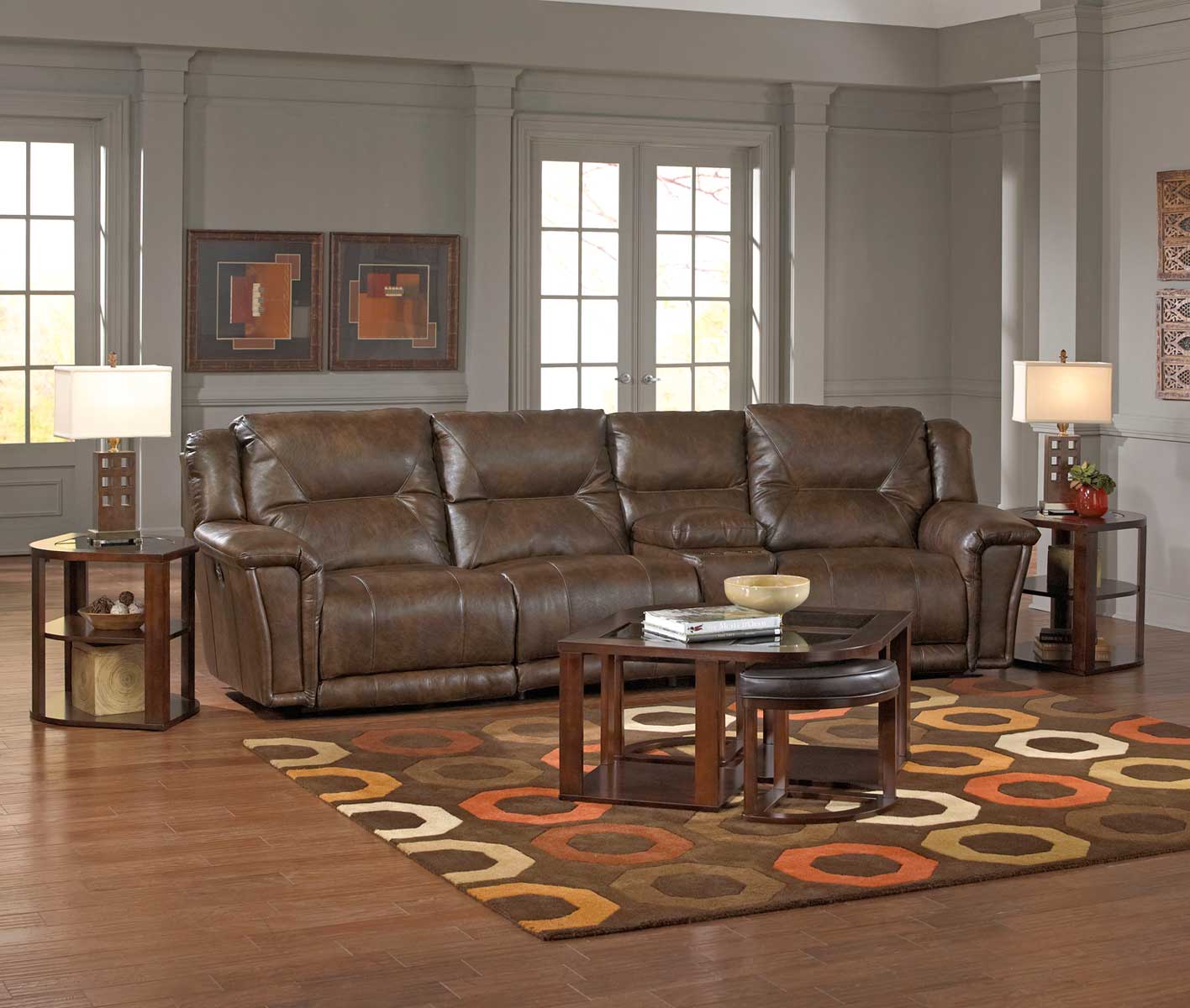 CatNapper Montgomery Sectional Sofa Set 4 Timber CN175SectSofaSet