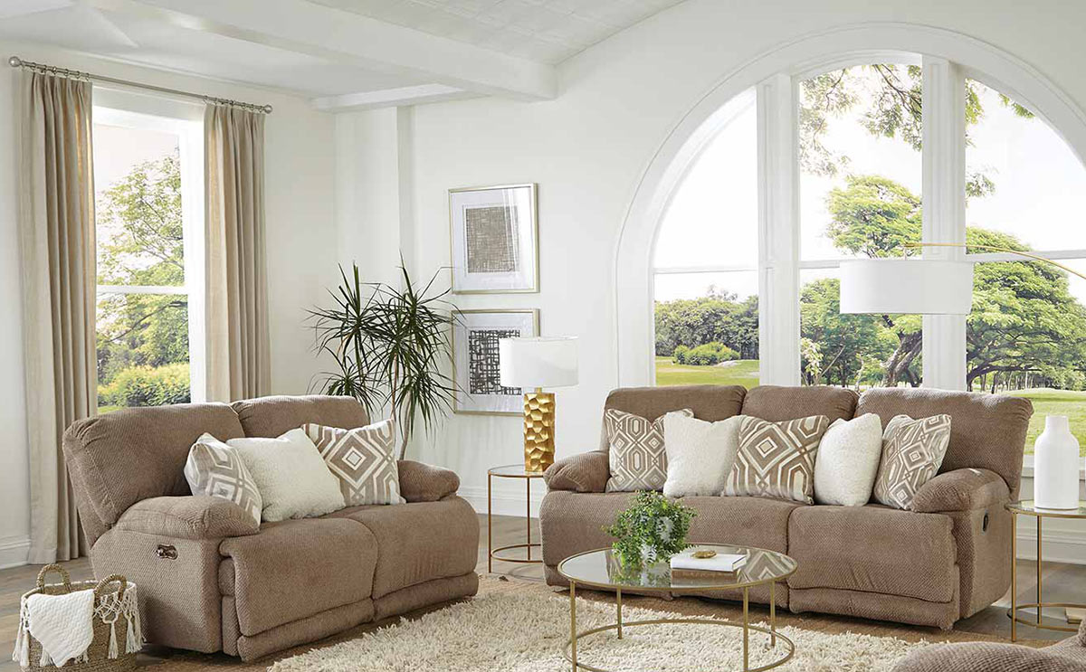 CatNapper Montego Reclining Sofa Set - Linen