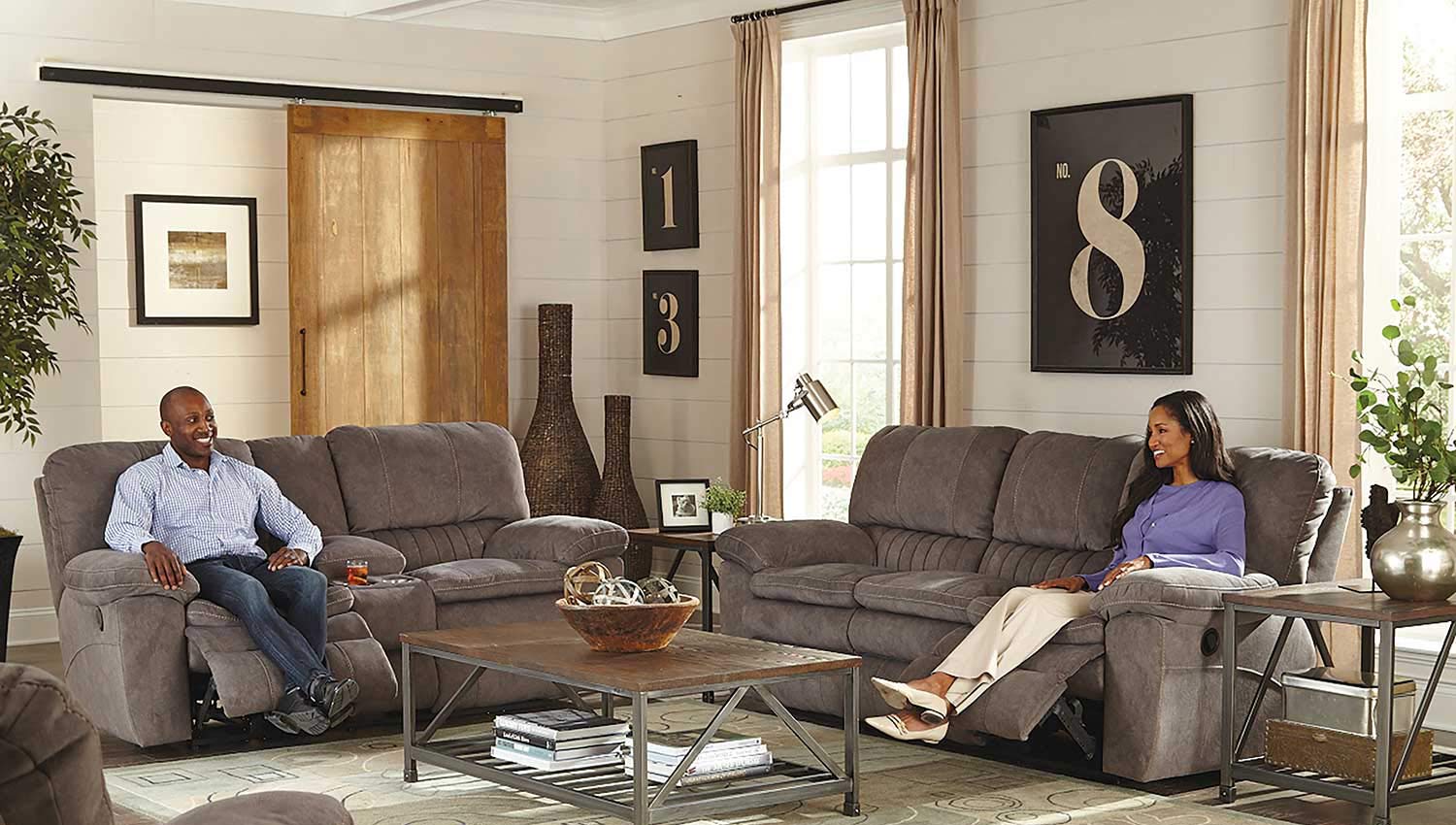 CatNapper Reyes Reclining Sofa Set - Graphite