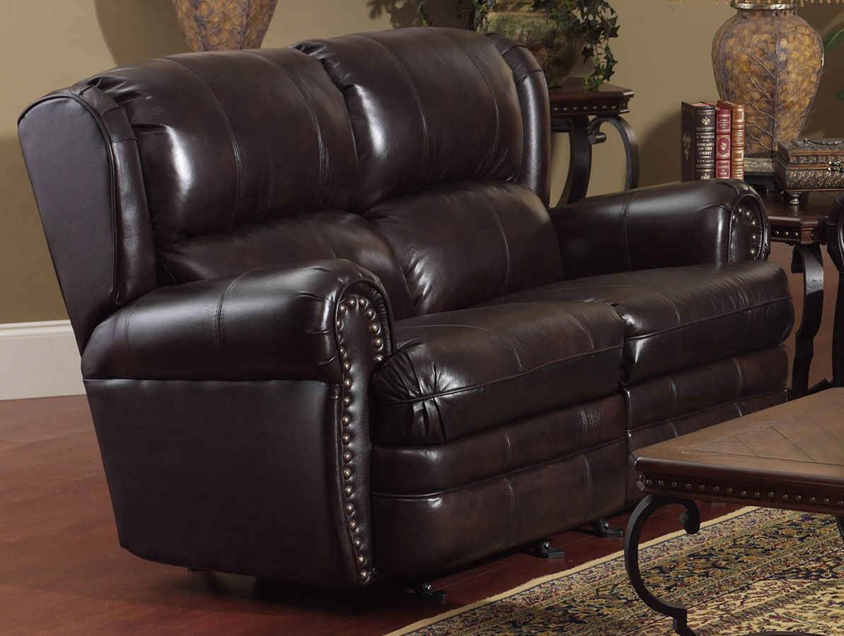 CatNapper Buckingham Dual Reclining Leather Love Seat