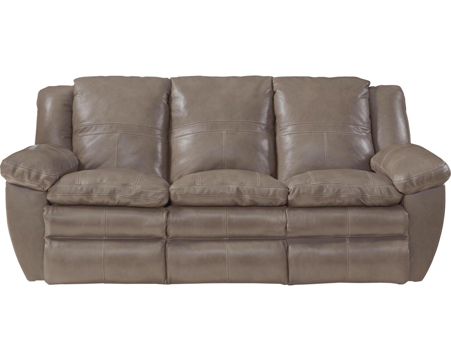 CatNapper Aria Top Grain Italian Leather Lay Flat Reclining Sofa - Smoke