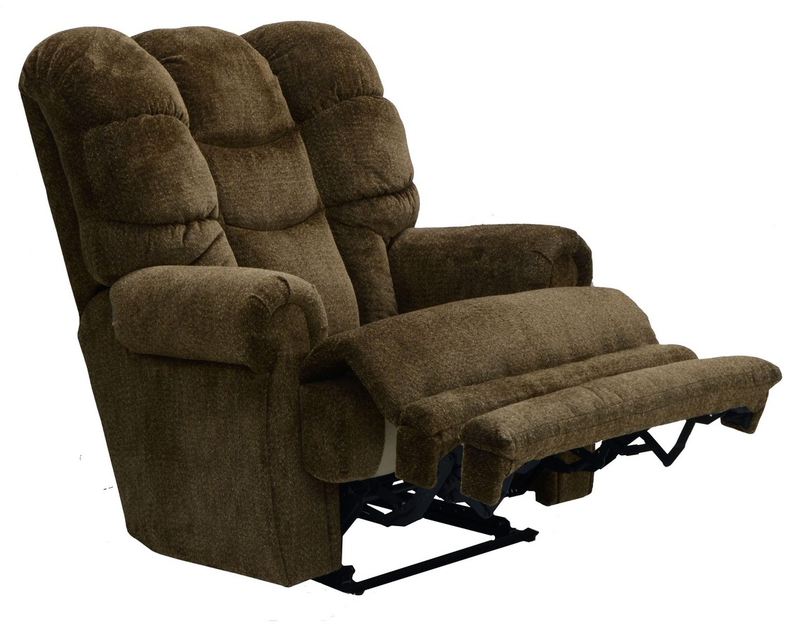 CatNapper Malone Lay Flat Recliner with Extended Ottoman - Basil