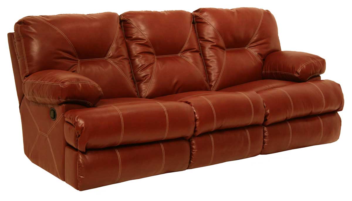 CatNapper Cortez Bonded Leather Dual Reclining Sofa - Red