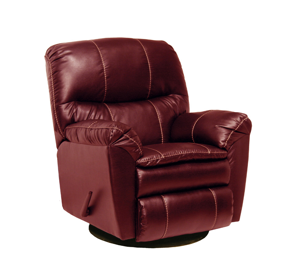 CatNapper Cosmo Bonded Leather Swivel Glider Recliner - Red