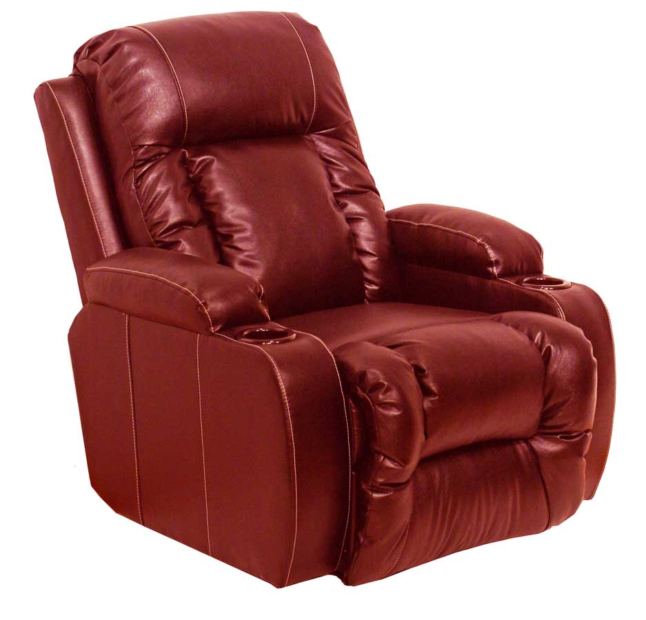 CatNapper Top Gun Bonded Leather Inch-Away Wall Hugger Home Theater Recliner - Red