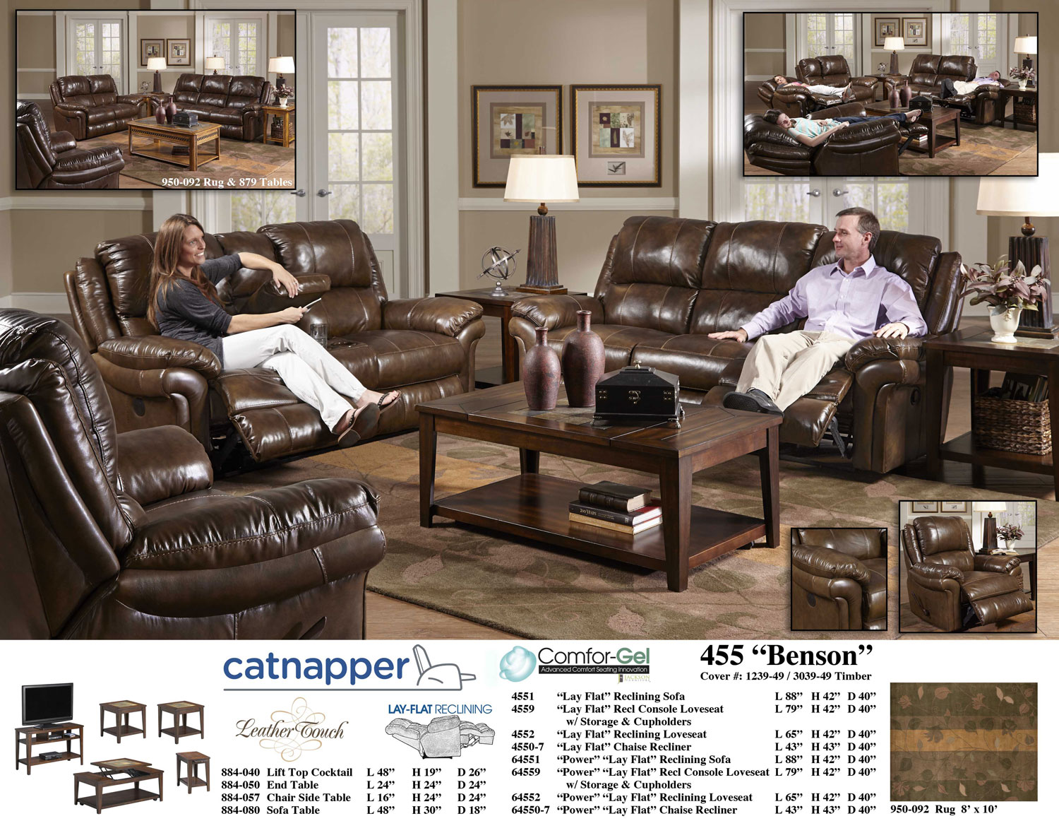 CatNapper Benson Power Reclining Sofa Set - Timber