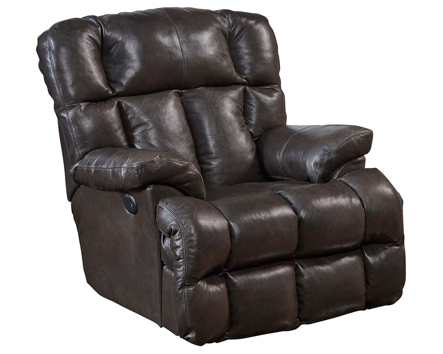 CatNapper Victor Leather Rocker Recliner Chair - Chocolate