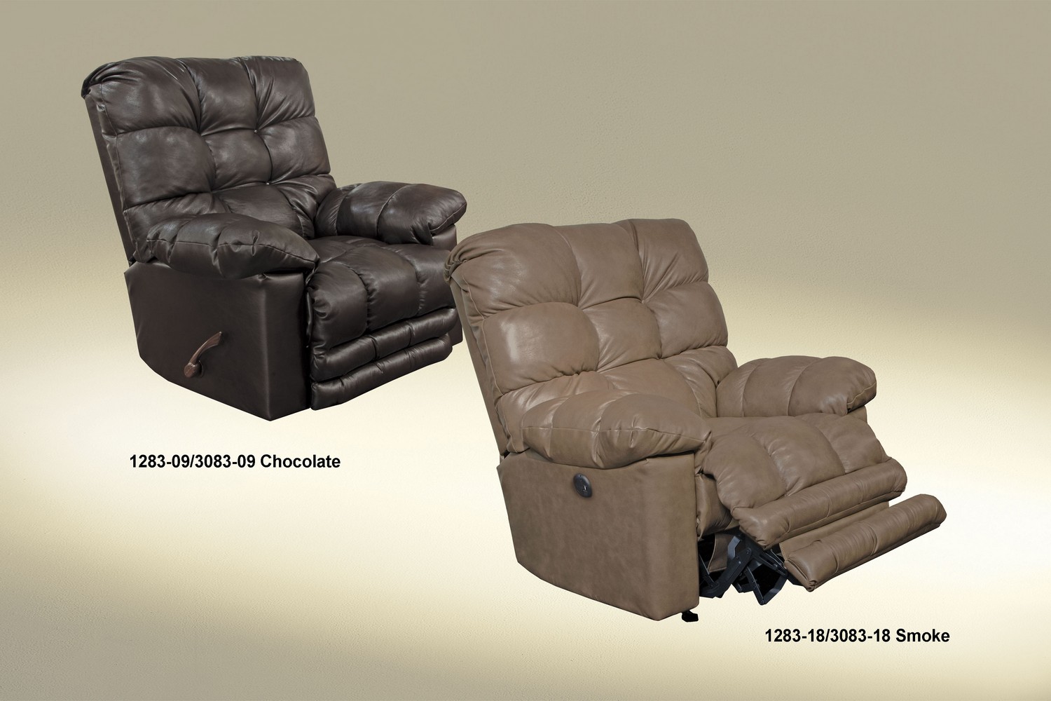 CatNapper Piazza Top Grain Leather Touch Power Lay Flat Recliner withX-tra Comfort Footrest - Chocolate
