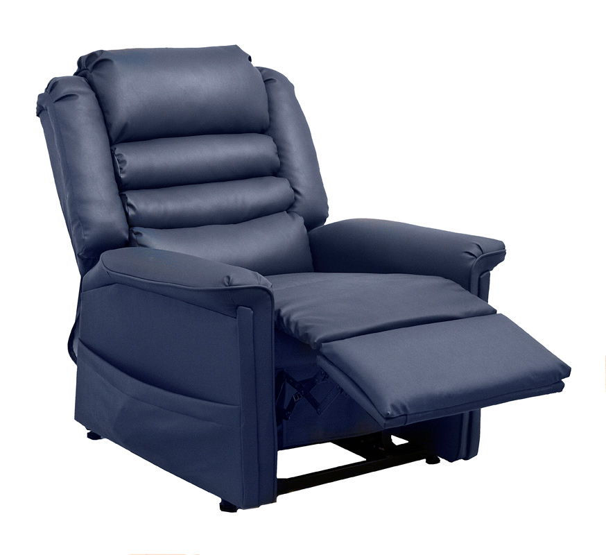 CatNapper Invincible Power Lift Full Lay-Out Chaise Recliner - Deep Sapphire