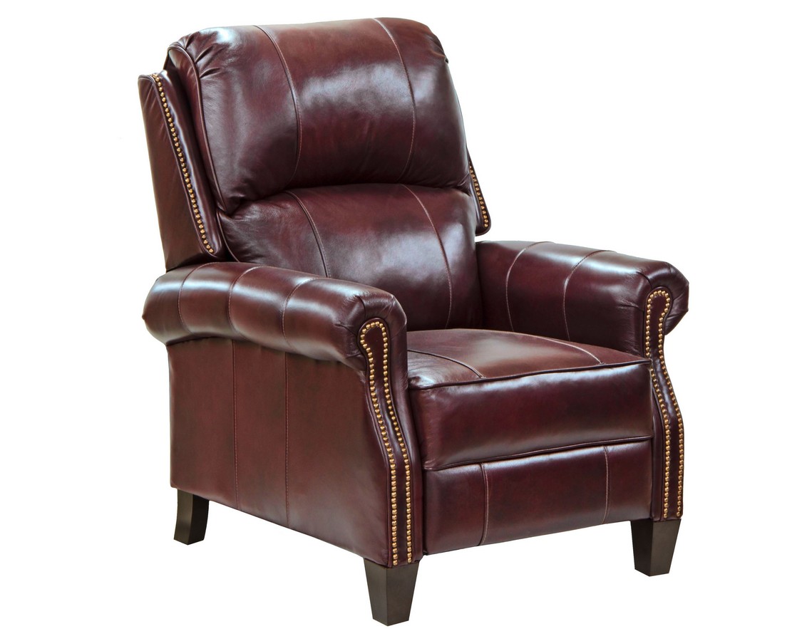 CatNapper Cambridge Top Grain Leather Touch Reclining Chair with Extended Ottoman - Bordeaux