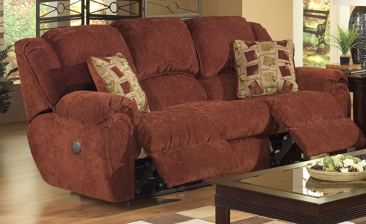 catnapper buckingham dual leather recliner sofa