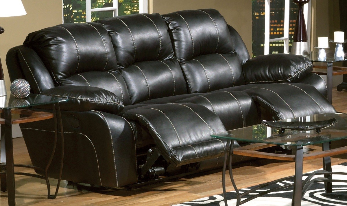 CatNapper Torino Power Bonded Leather Sofa - Black