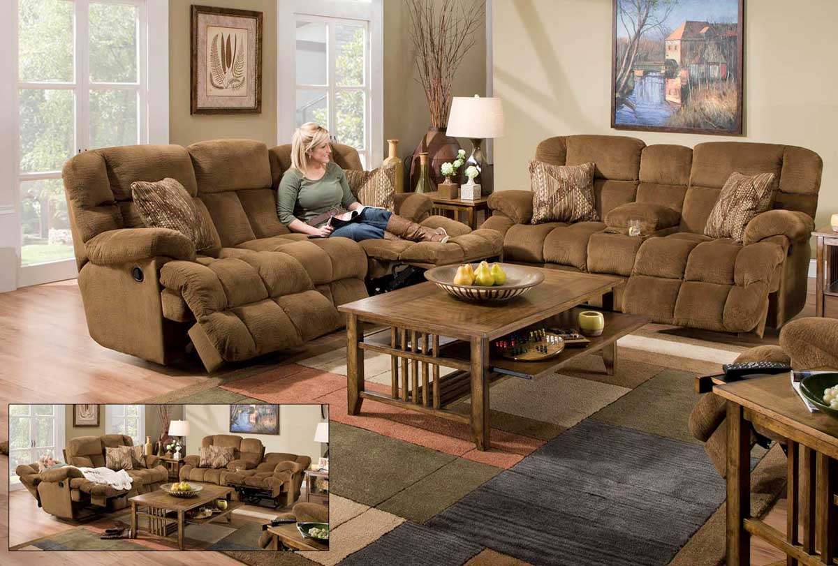 CatNapper Concord Lay-Flat Reclining Sofa Set -