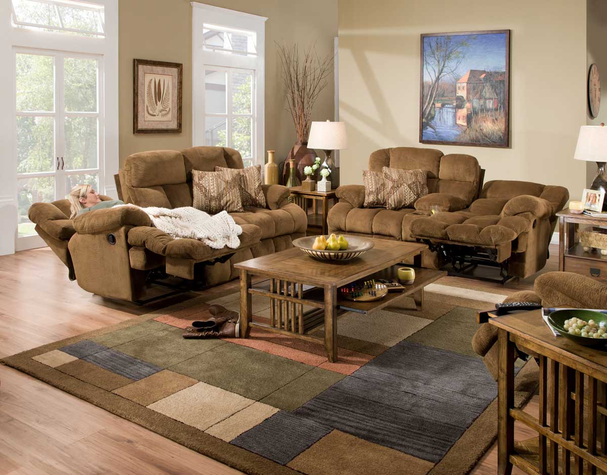 CatNapper Concord Lay-Flat Reclining Sofa Set -