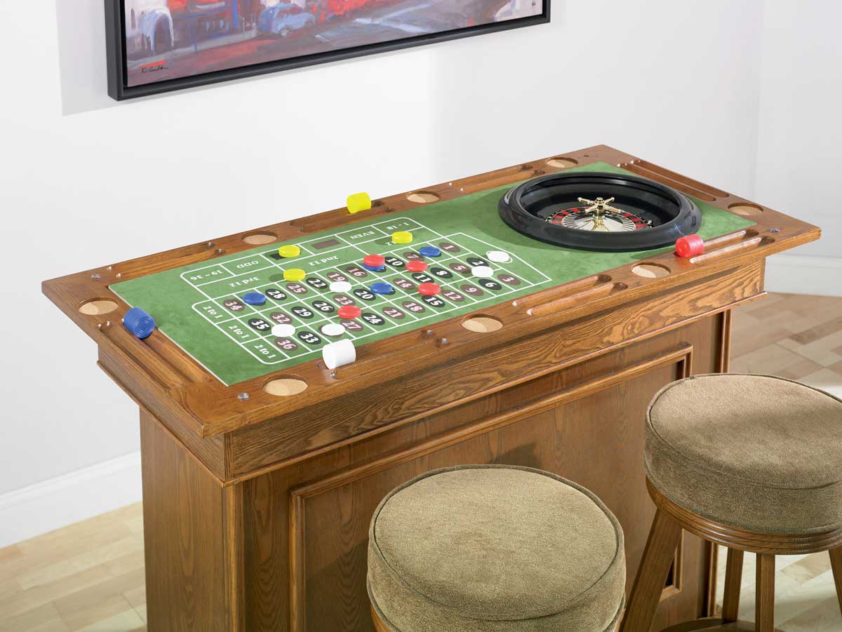 Coaster 100288 Bar Unit with Game Table Settings - Oak