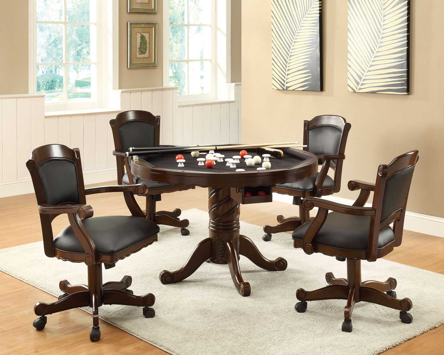 Coaster Turk 3-in-One Game Table Set - Cherry