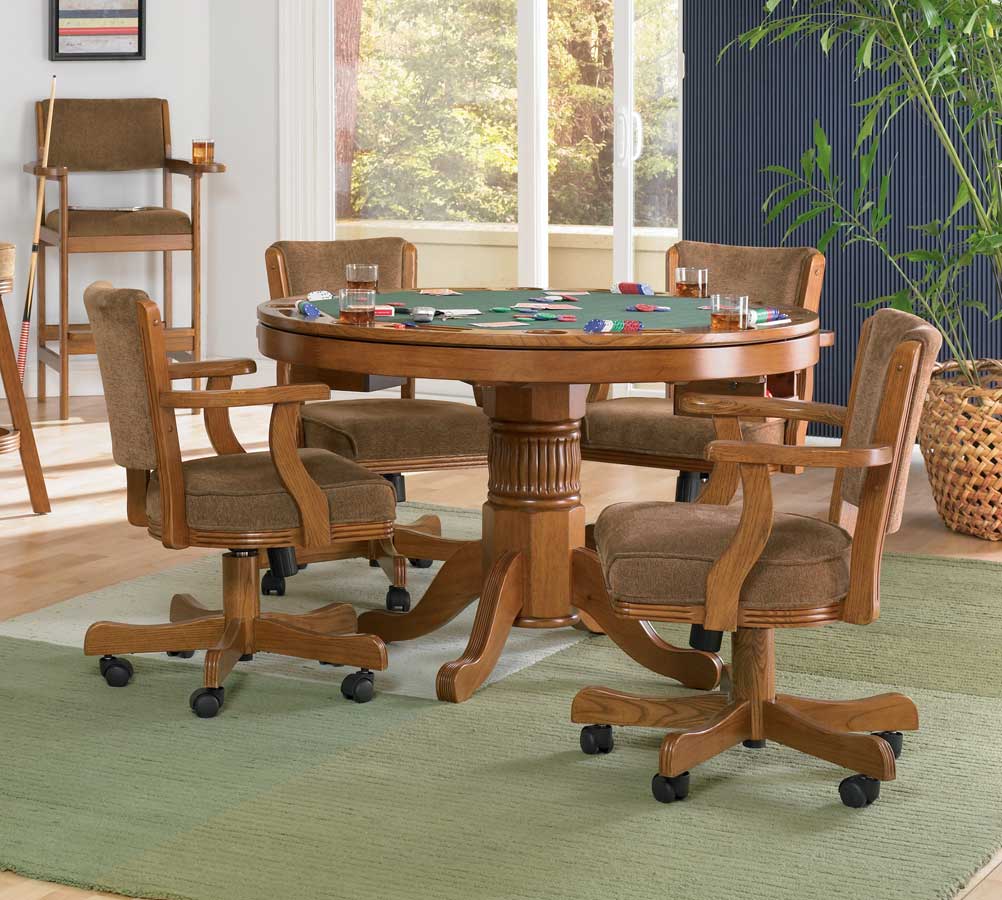 Coaster Mitchell 3-in-One Game Table Set - Oak