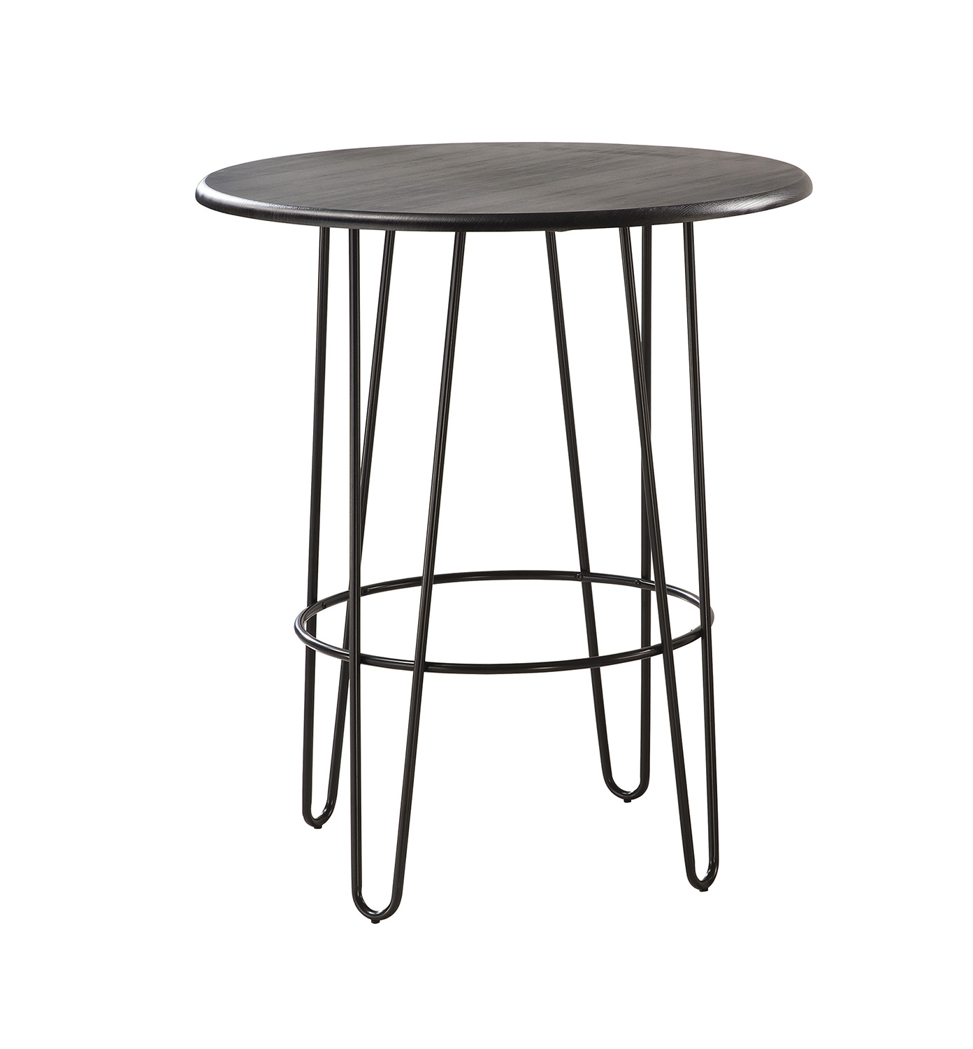 Coaster 101423 Round Bar Table - Dark Cappuccino Wood/Black Metal