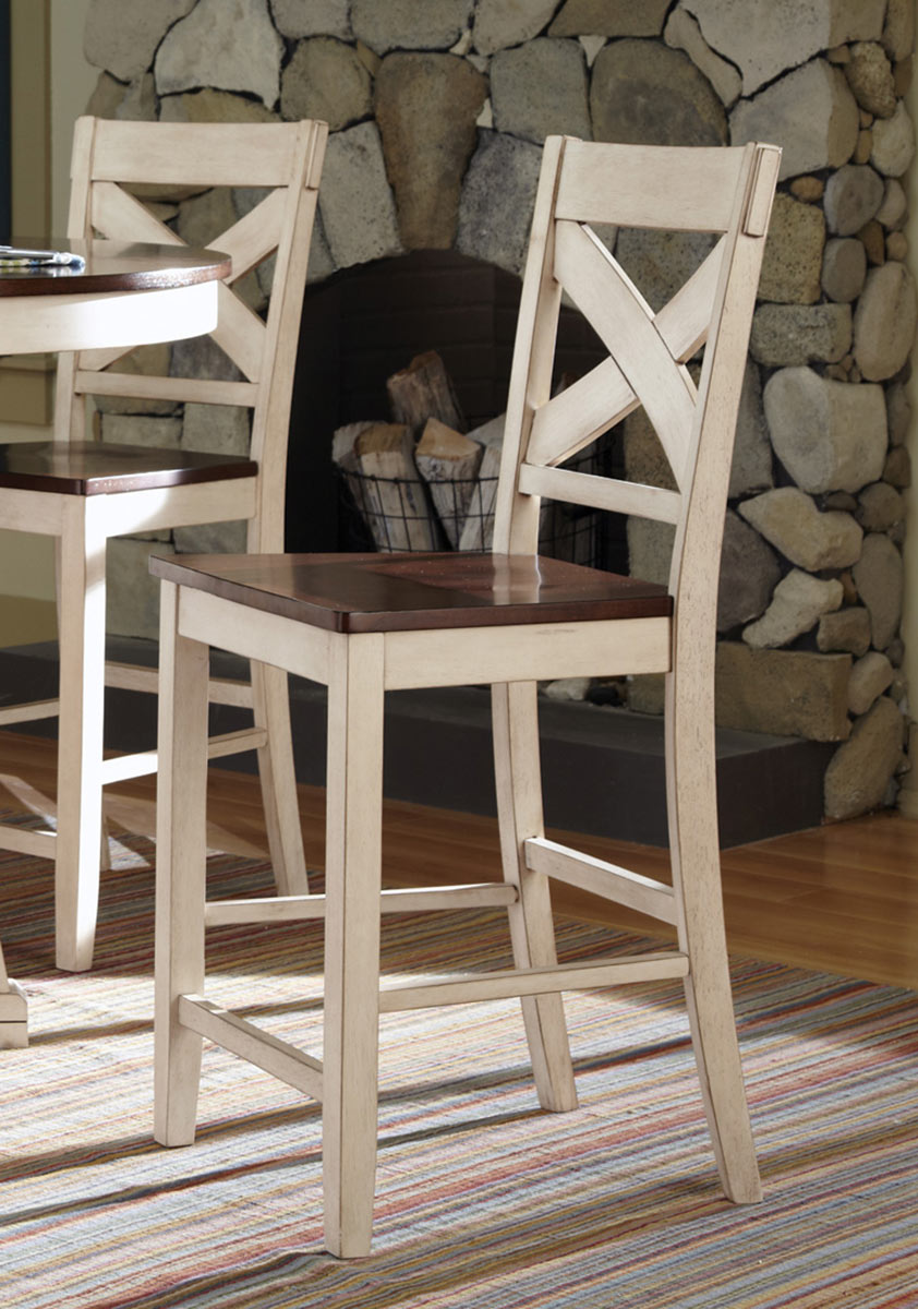 Coaster Ellinger Counter Height Chair - Antique Oak/White
