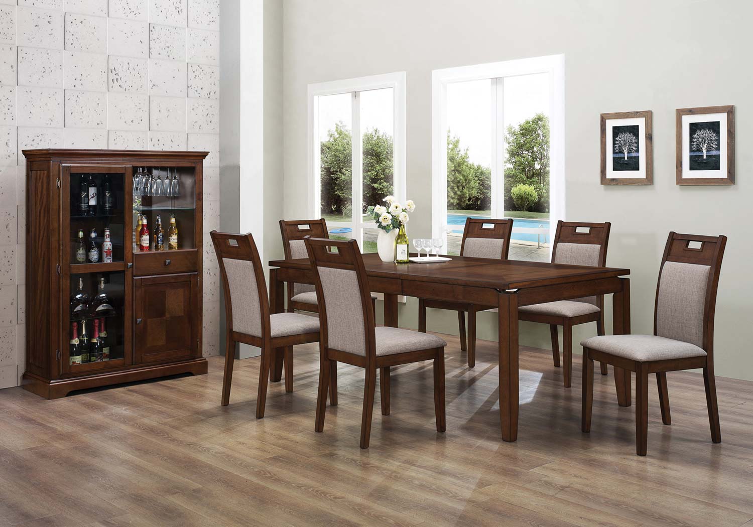 Coaster Warren Dining Set - Walnut Coaster Warren Dining Set - Walnut