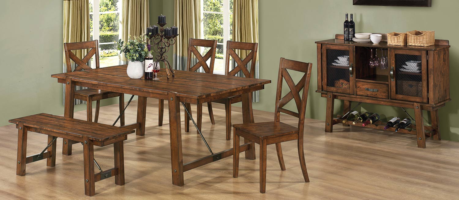 Coaster Lawson Dining Set - Rustic Oak Coaster Lawson Dining Set - Rustic Oak