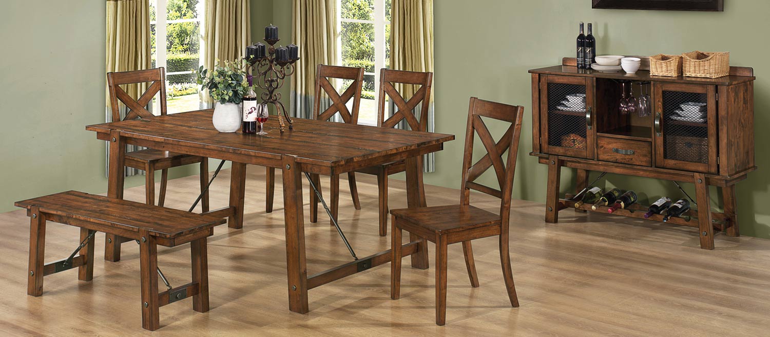 Coaster Lawson Dining Set - Rustic Oak