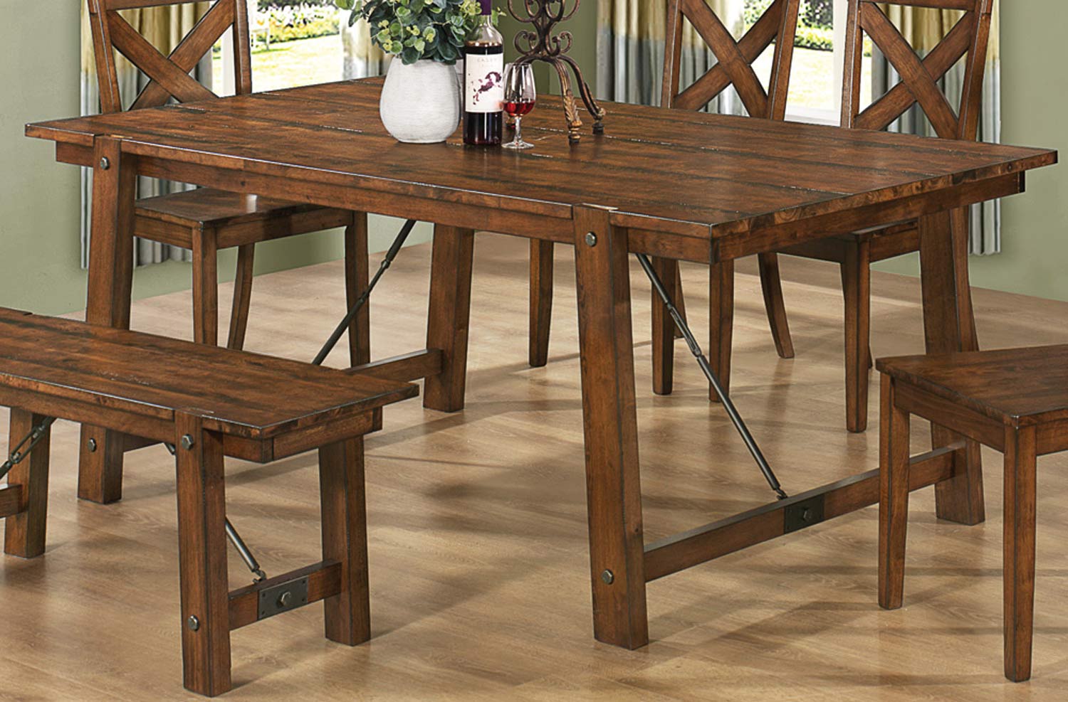 Coaster Lawson Dining Table - Rustic Oak