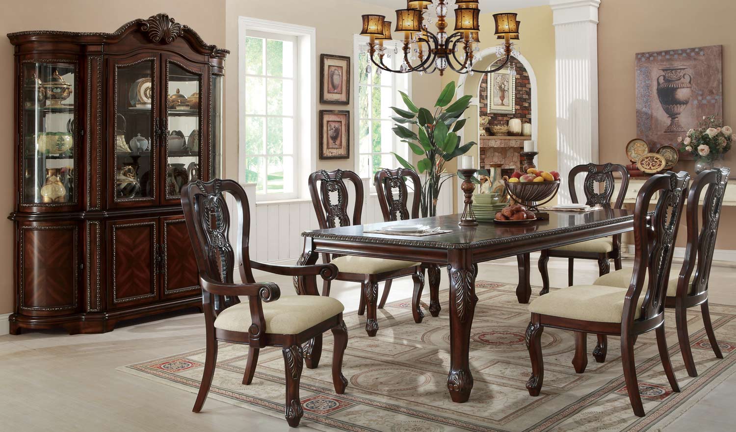 Coaster Alexander Dining Set - Cherry Coaster Alexander Dining Set - Cherry