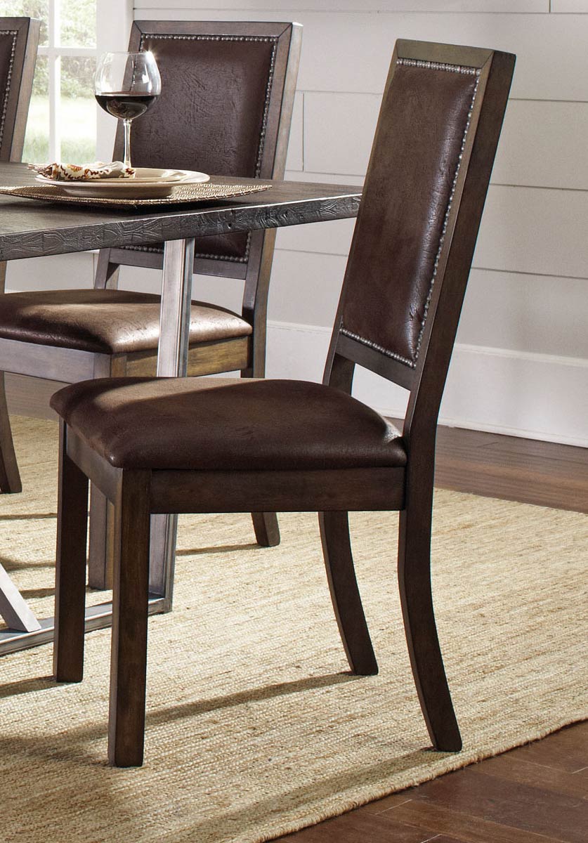 Coaster Genoa Side Chair - Wire Brushed Cocoa/Metal