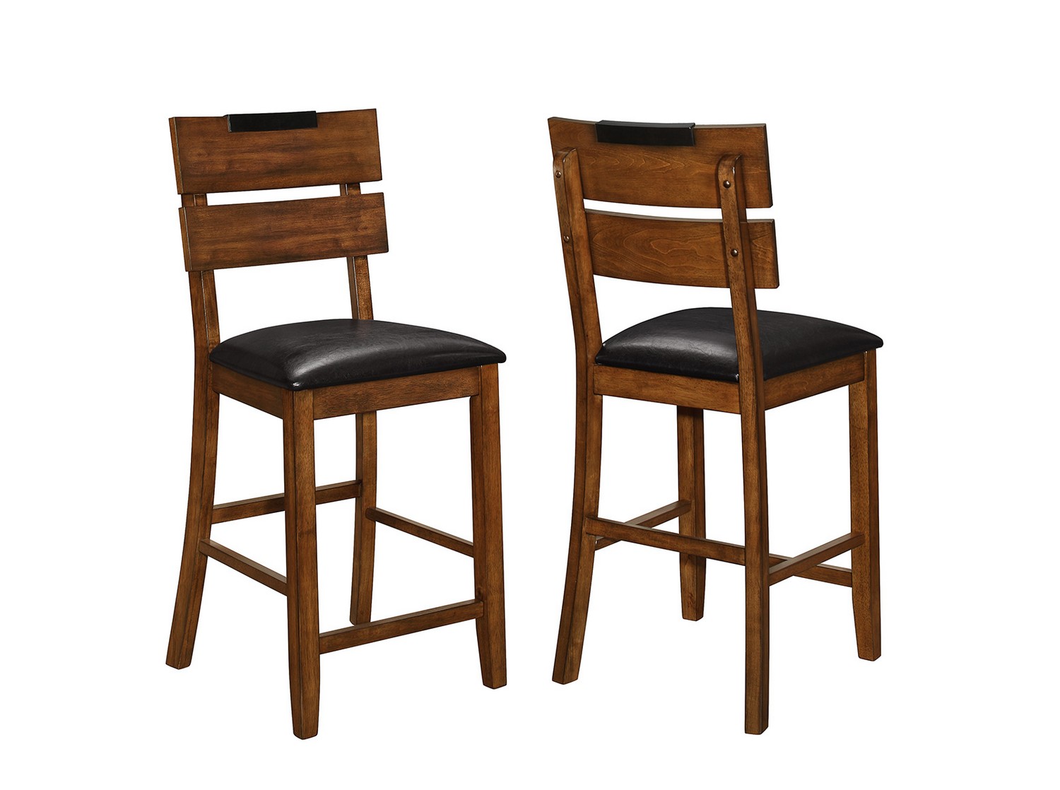 Coaster Avalon Counter Height Chair - Dark Amber - Coffee Bean/Black Leatherette