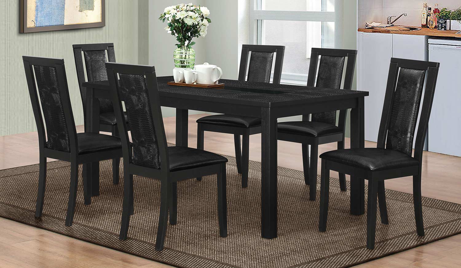 Coaster Plano Dining Set - Black Coaster Plano Dining Set - Black