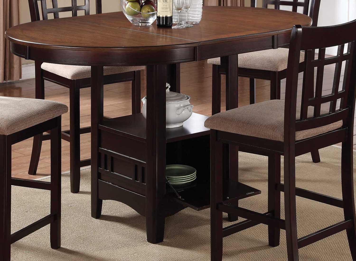 Coaster Lavon Counter Height Table - Light Chestnut/Espresso