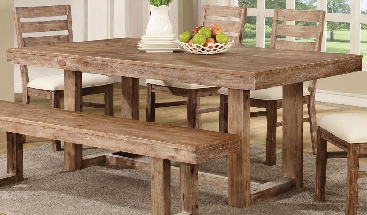 Coaster Elmwood Dining Table - Wired Brush Wheat