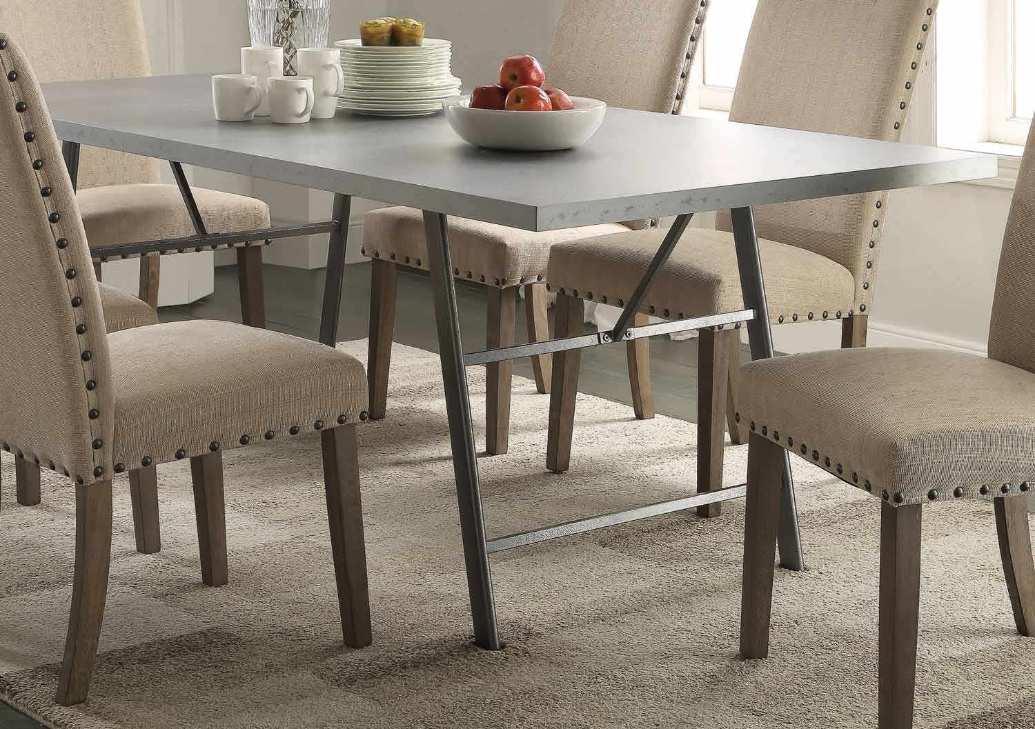 Coaster Amherst Dining Table - Natural/Gunmetal