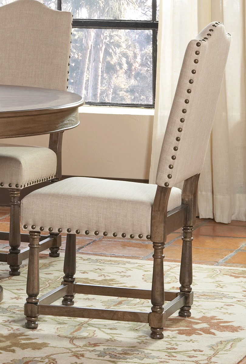 Coaster Willem Side Chair - Antique Ash Brown/Linen Texture Fabric