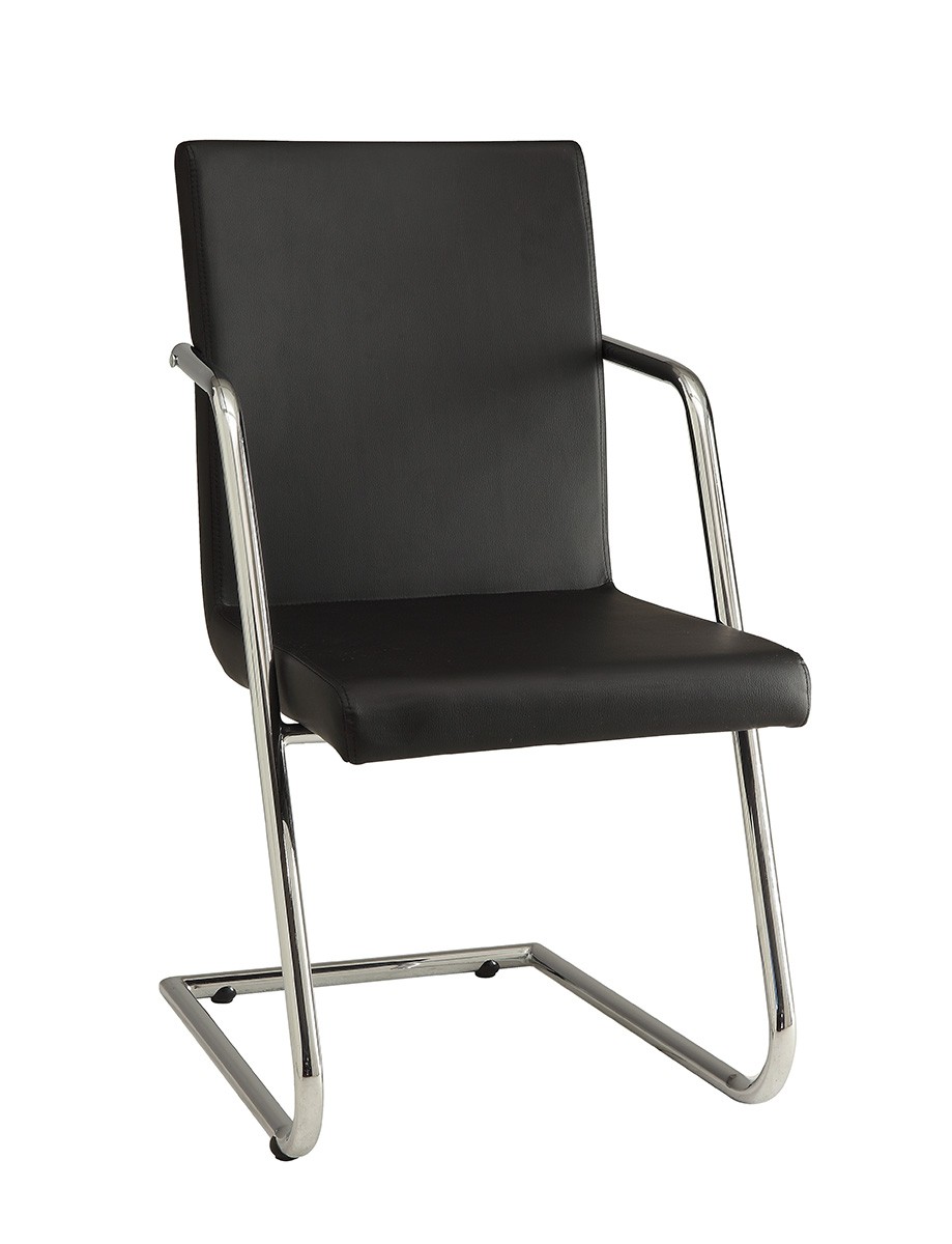 Coaster Avram Side Chair - Chrome/Black Leatherette