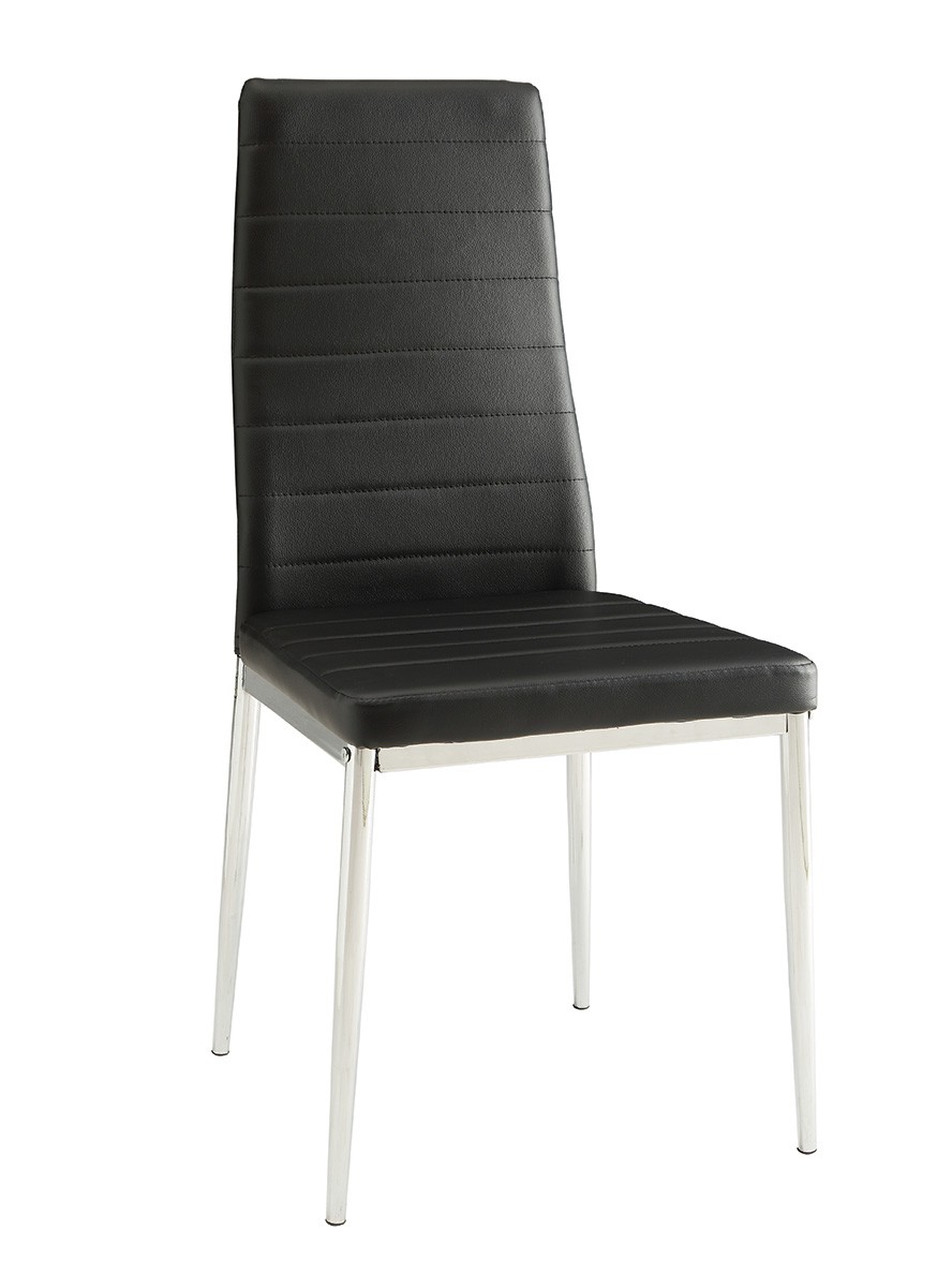 Coaster Eldridge Side Chair - Chrome/Black Leatherette