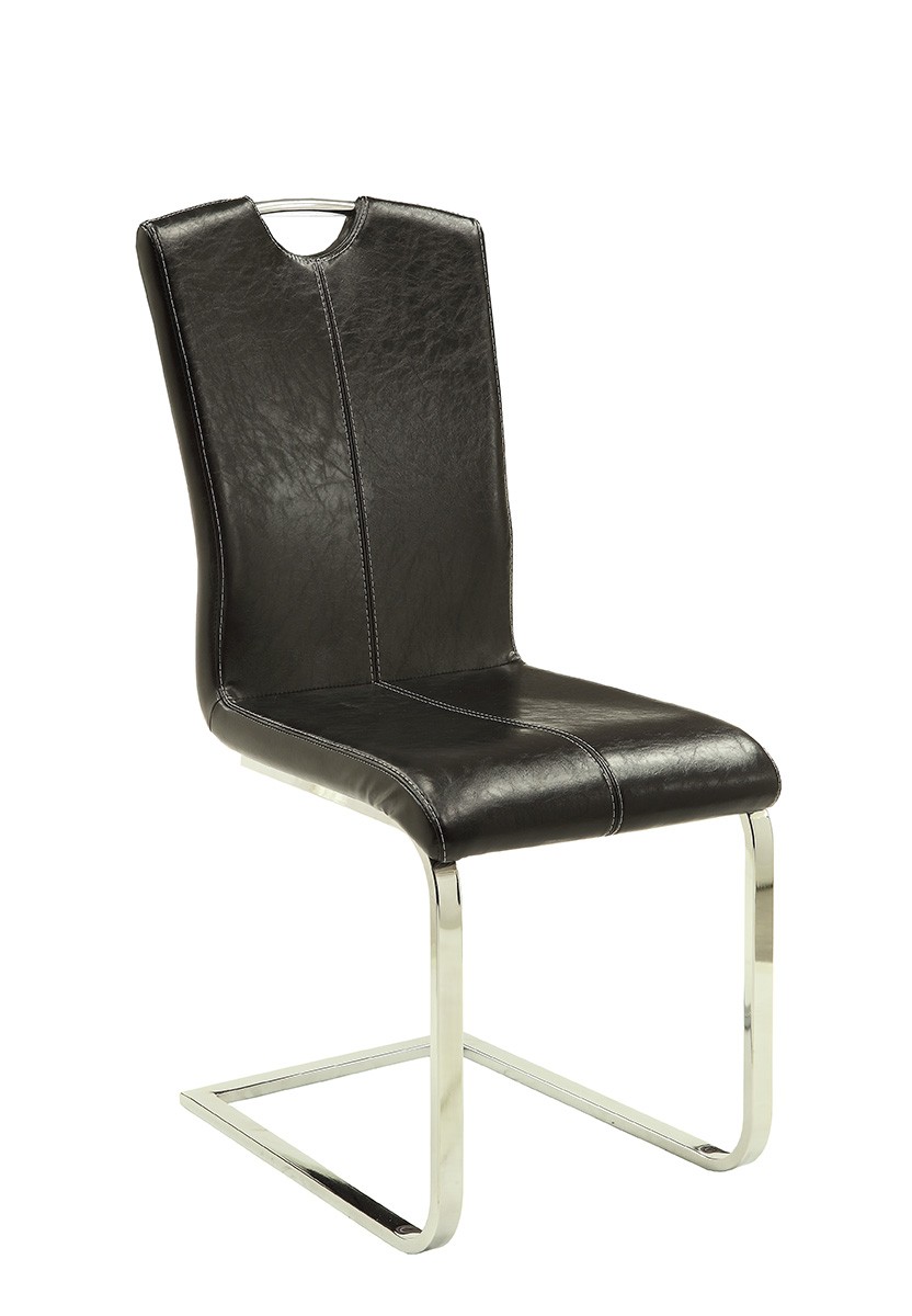 Coaster Bloomfield Side Chair - Chrome/Dark Brown Leatherette