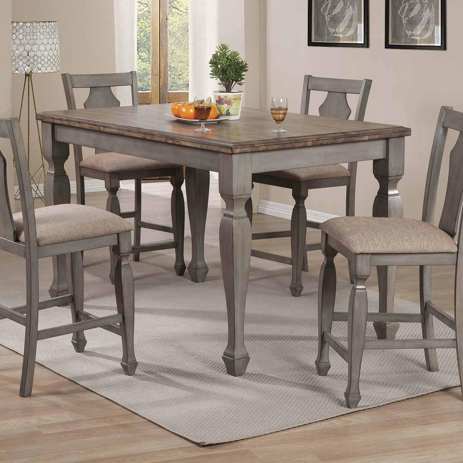 Coaster Riverbend Counter Height Table - Wheat/Antique Grey