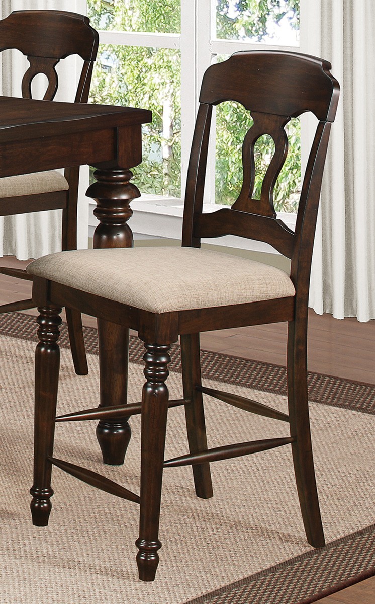 Coaster Hamilton Counter Height Chair - Antique Tobacco/Light Brown Fabric