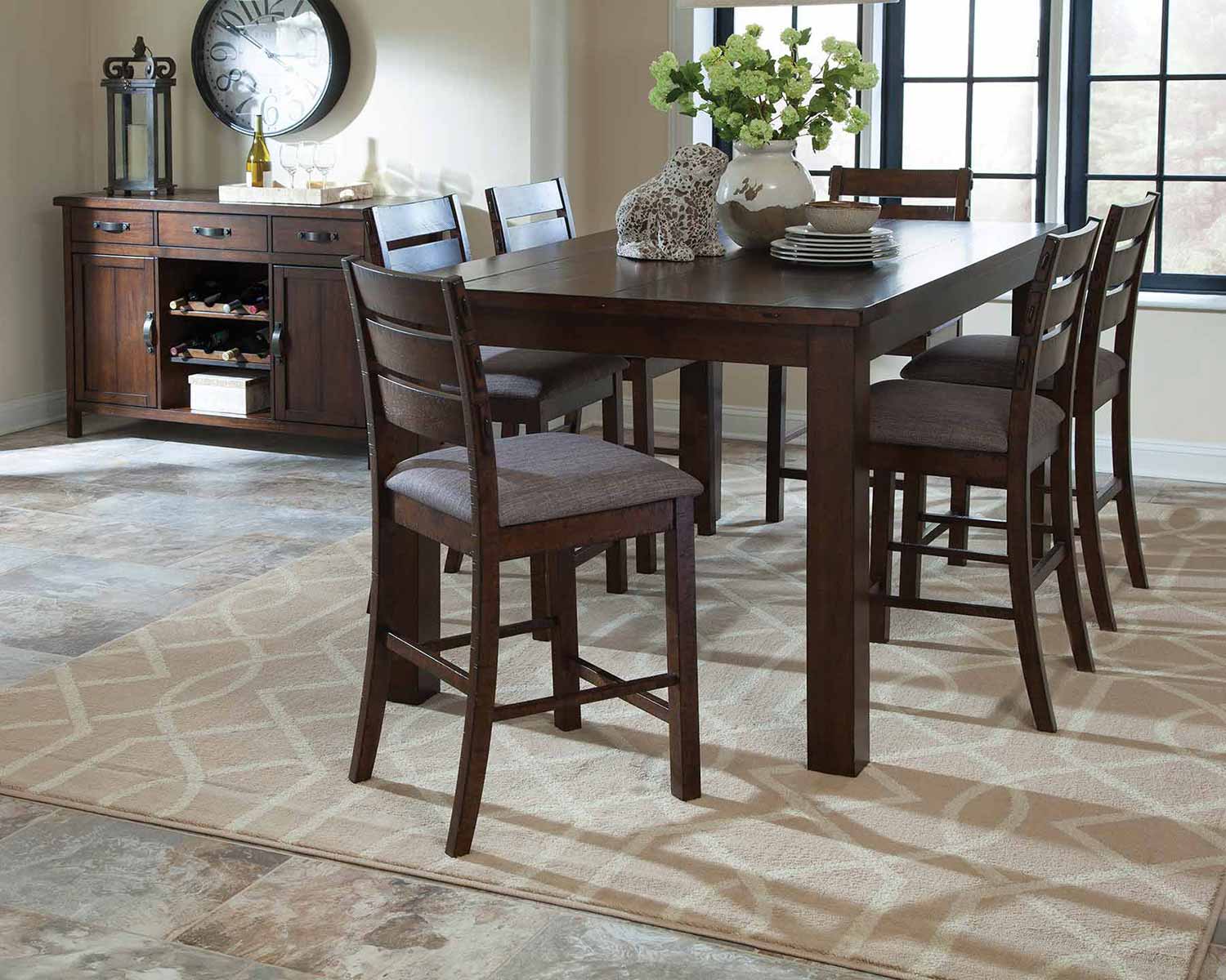 Coaster Wiltshire Counter Height Dining Set - Rustic Pecan 106368 ...