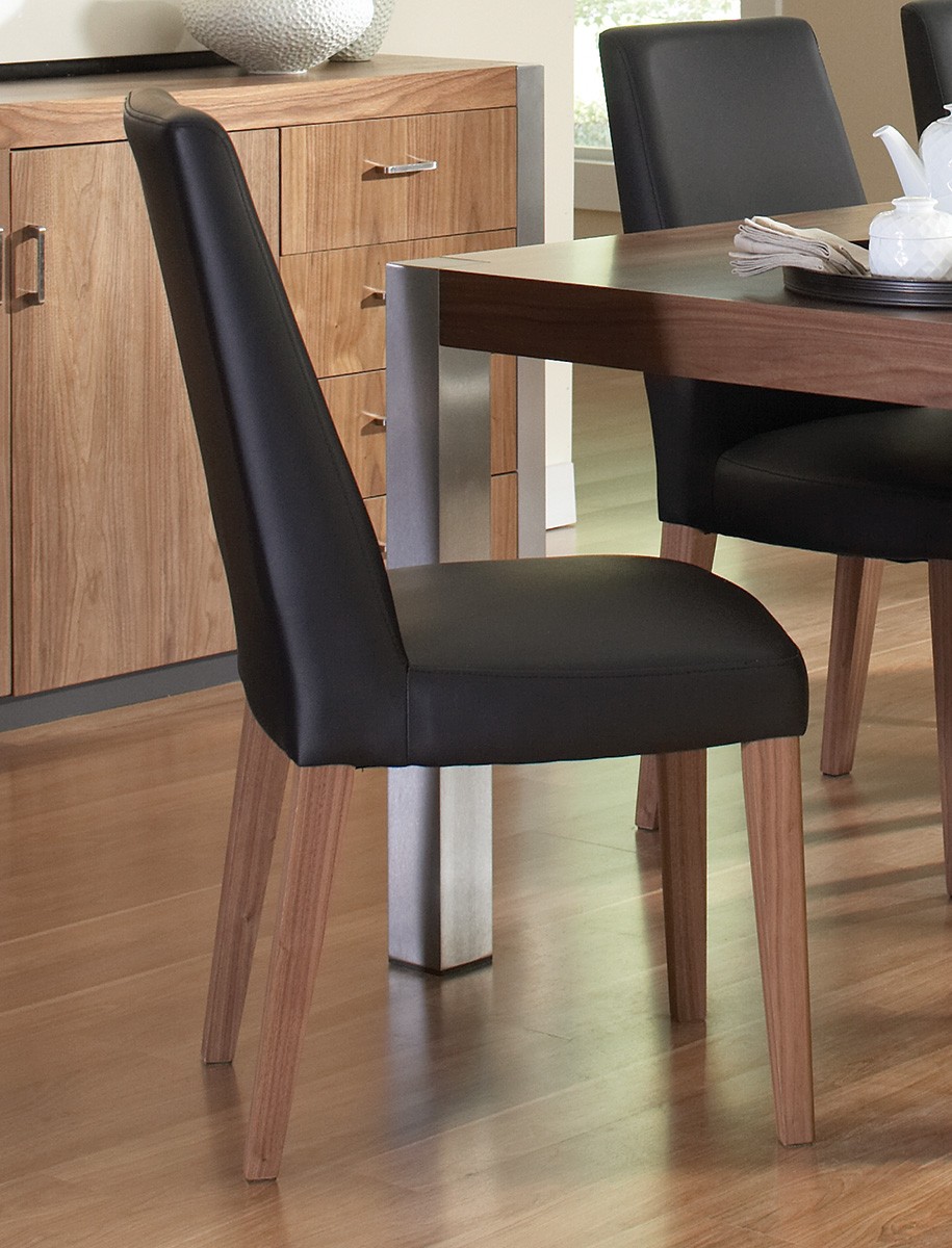 Coaster Faccini Side Chair - Medium Walnut/Black Leatherette