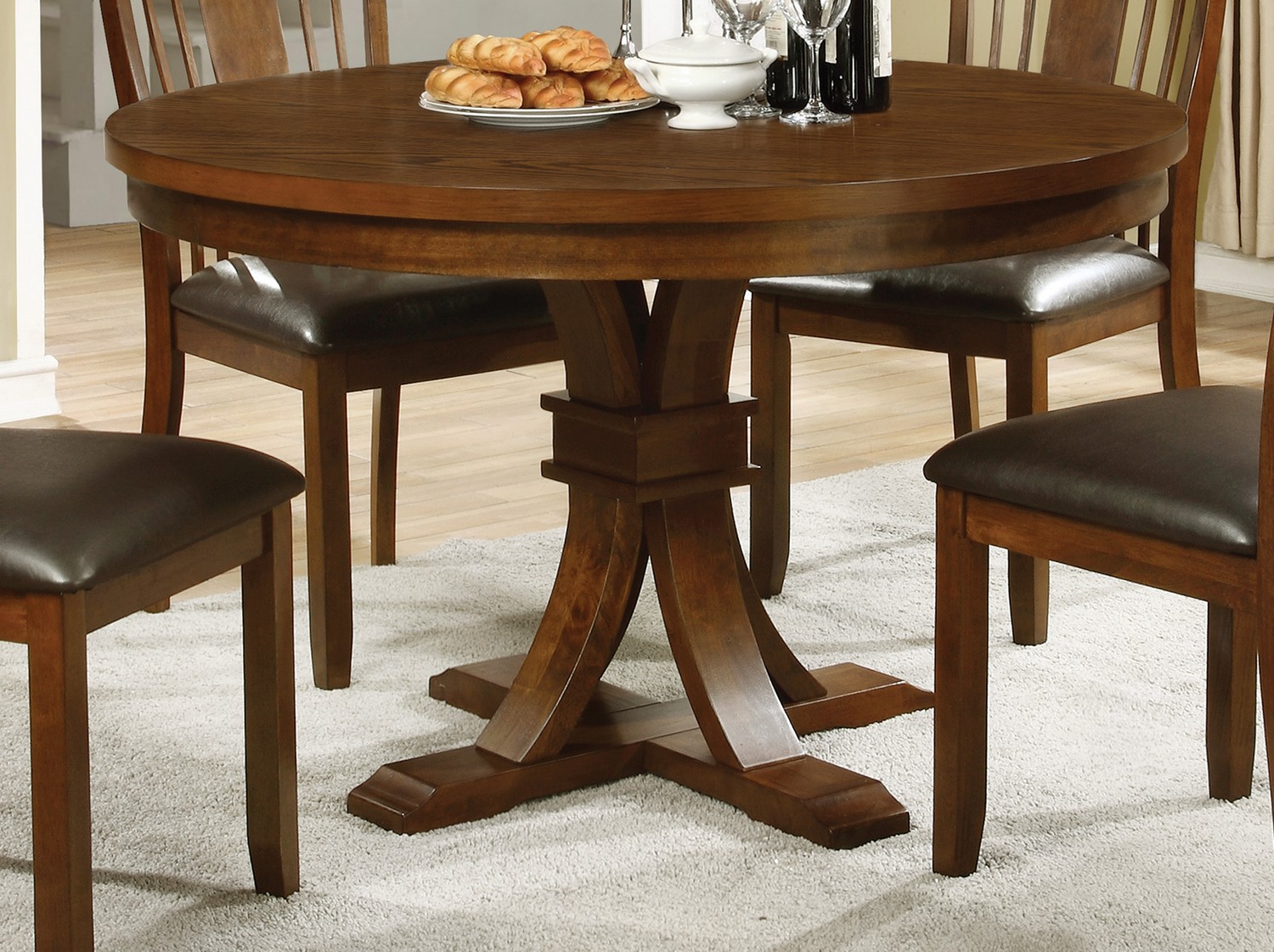 Coaster Abrams Round Dining Table - Truffle